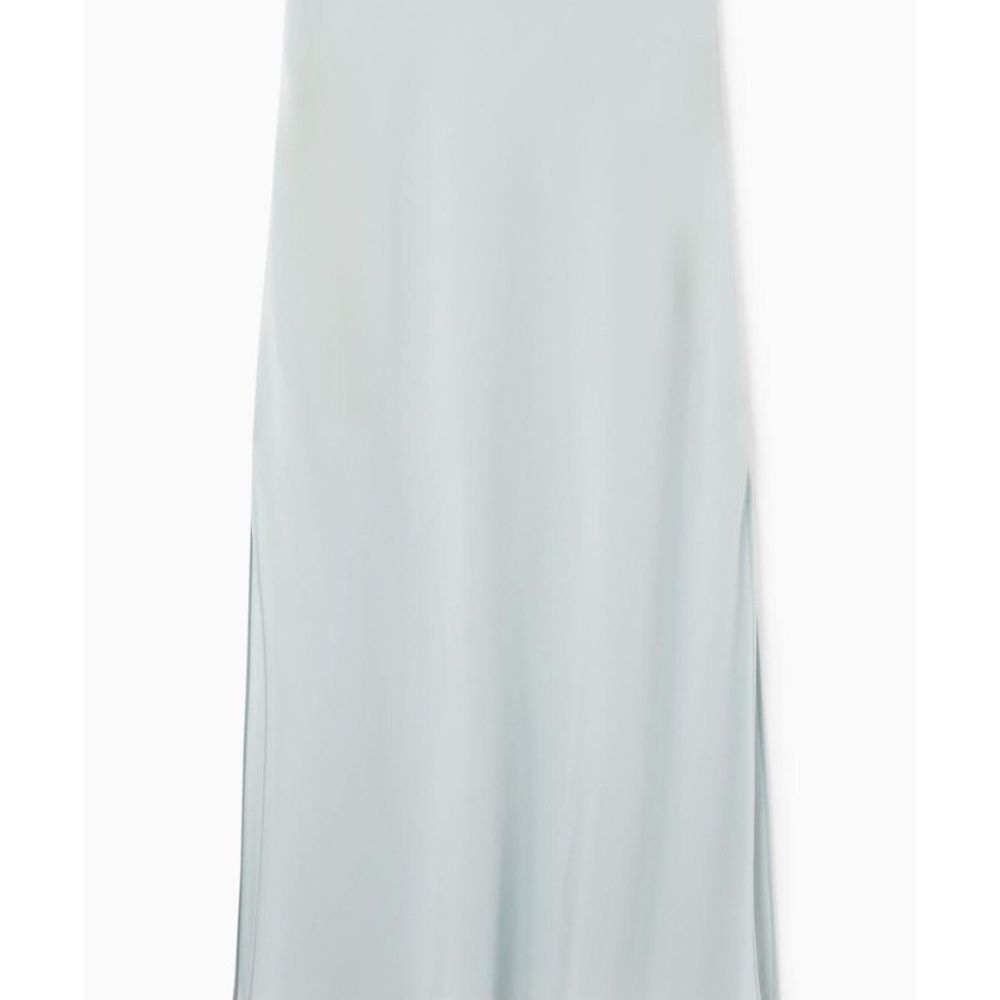 COS Silk Blend Maxi Slip Skirt in a light Greyish Blue Size 6. NWT